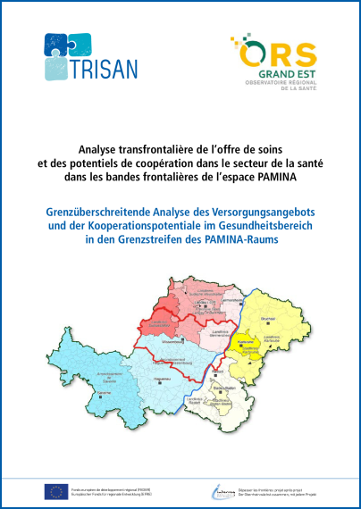 Cover der grenzüberschreitenden Analyse des Versorgungsangebots und der Kooperationspotentiale im Gesundheitsbereich in den Grenzstreifen des PAMINA-Raums