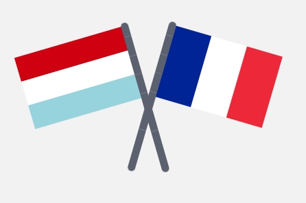 Flaggen von Luxemburg und Frankreich 