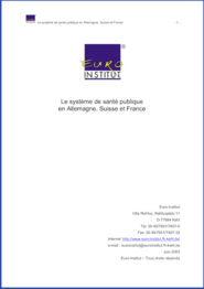 Couverture de la documentation sur le système de santé publique en Allemagne, Suisse et France